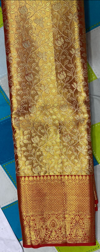Royal Golden Red Dharmavaram Silk Saree