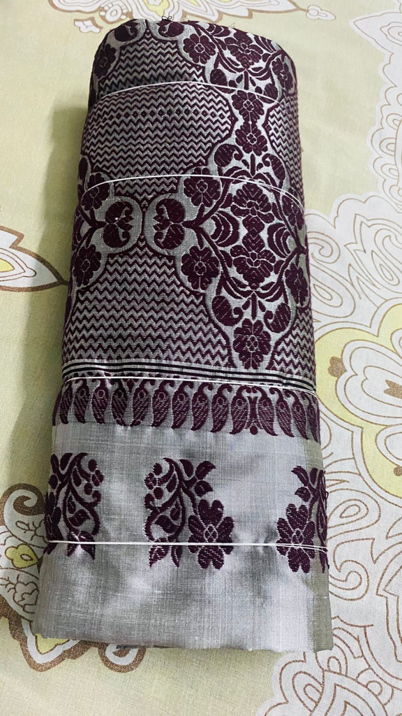 Titanium Silver Assam Silk Saree