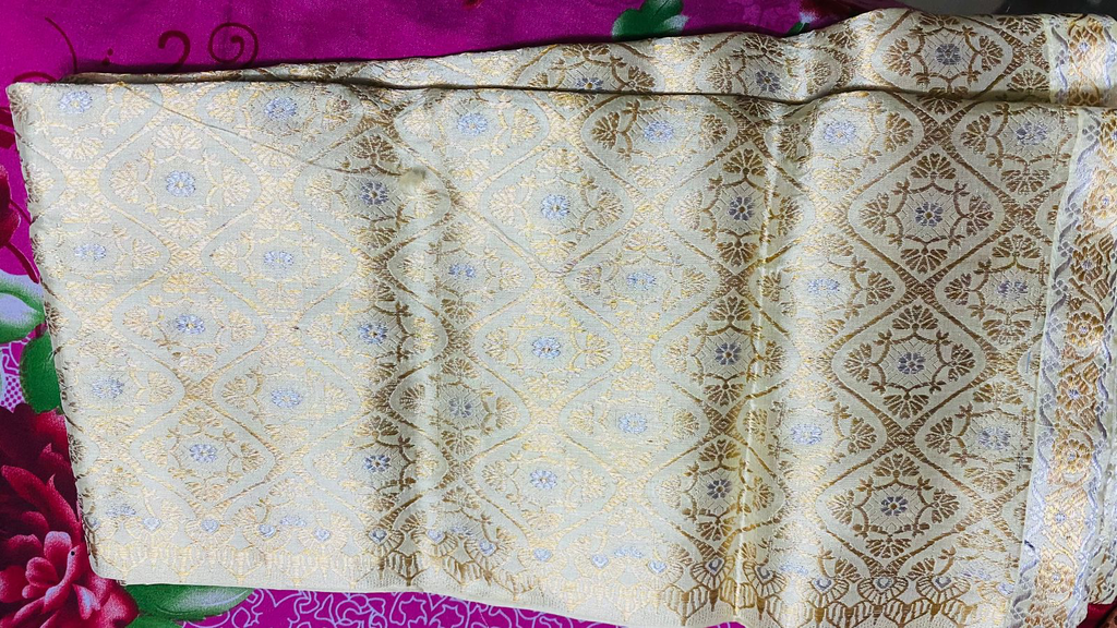 Butterscotch Assam Silk Two-Piece Saree