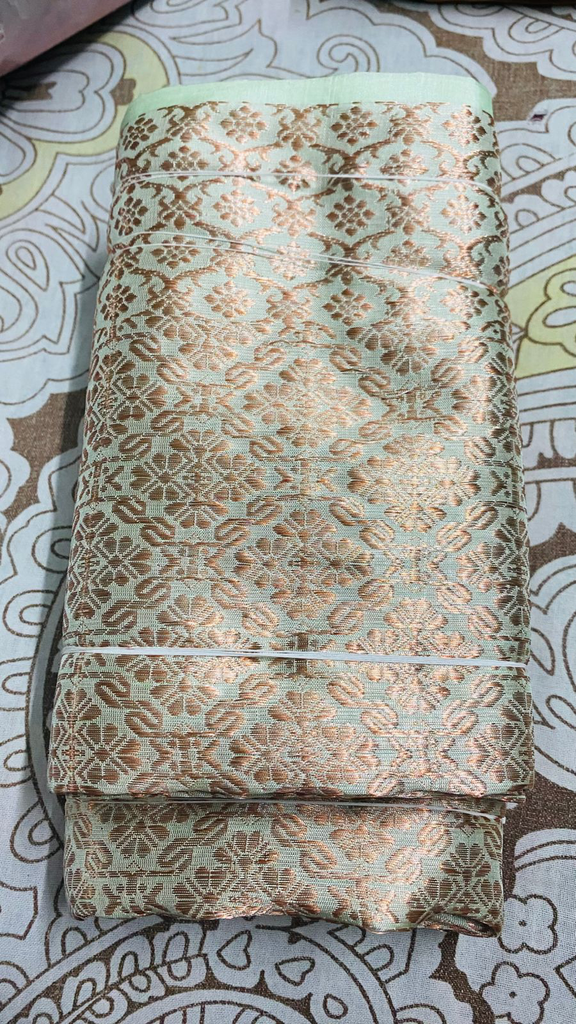 Mint Green Assam Silk Two-Piece Saree