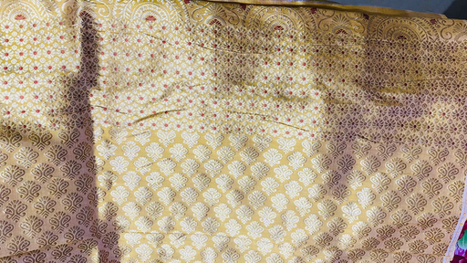Mustard Gold Assam Silk Two-Piece Saree