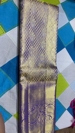 Lavender Gold Dual Tone Dharmavaram Silk Saree