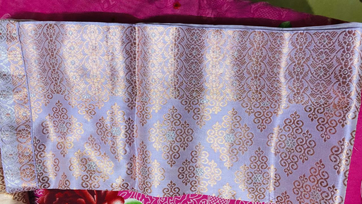 Lavender Assam Silk Two-Piece Saree